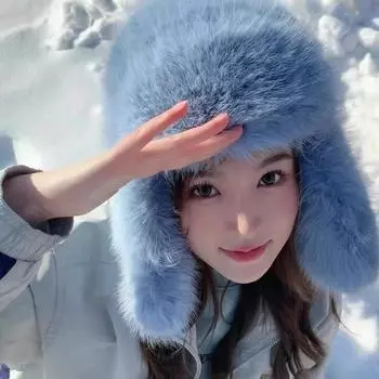 Шапка из искусственного соболя, бархатная, зимняя, плюшевая, теплая, для улицы, для холодной погоды, с подкладкой и утолщенной защитой для ушей, женская шапка one size fits all белый