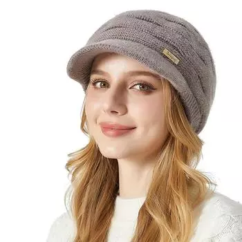 Шапка из кроличьего меха, зимняя толстая теплая шапка для пожилых людей среднего возраста, двойная бархатная шапка для защиты ушей, материнская шапка чёрный