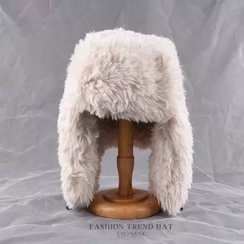 Шапка из лохматого бархата Lei Feng для мужчин и женщин, зимняя утолщенная теплая защитная шапка для ушей, холодная мохнатая шапка для снега One Size