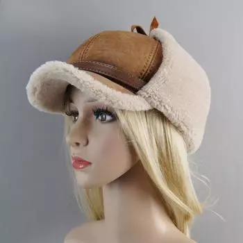 Шапка из натуральной шерсти унисекс, новая зимняя теплая шапка-бомбер, русские шапки с ушами, толстые зимние ушанки из коровьей кожи, бейсболка 57cm
