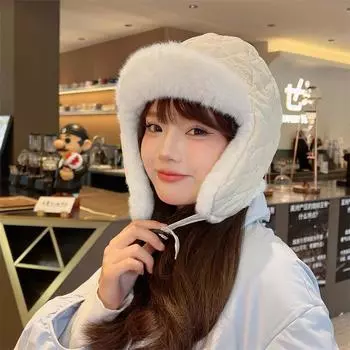 Шапка из плюша Lei Feng, детская зимняя, новая, утолщенная, теплая, с защитой от ветра, для езды на велосипеде, для езды на северо-востоке, для холодного снега, хлопковая шапка M56-58cm чёрный