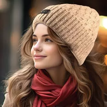 Шапка из стандартной шерсти Twist Small Black, плотная вязаная шапка из смеси шерсти, зимняя женская шапка с большой окружностью головы, вязаная шапка свободного кроя хаки