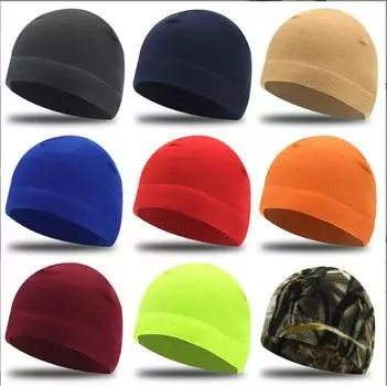 Шапка из утолщенного флиса, теплая, противоскользящая, ветрозащитная, однотонная, высокоэластичная, для защиты ушей, для езды на велосипеде, катания на лыжах, шапка-бини, унисекс