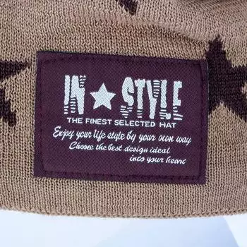 Шапка корейской версии, модная вязаная шерстяная шапка, зимняя, бархатная, теплая, маленькая, с пятиконечной звездой, пуловер, мужская, уличная шапка хаки