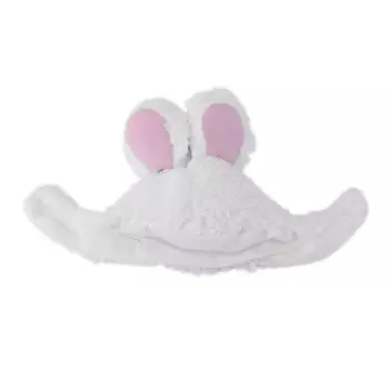 Шапка кролика с ушками для кошки, плюшевый милый костюм кролика, головной убор для маленьких животных на Хэллоуин