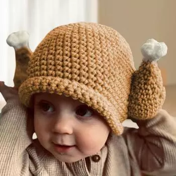 Шапка-куриная ножка, высокоэластичная трикотажная ветрозащитная термошапка для зимнего веселья на Хэллоуин, День благодарения S