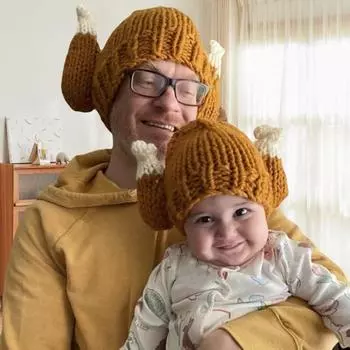 Шапка-куриная ножка Yousheng, высокоэластичная вязаная ветрозащитная термошапка для зимнего веселья, костюма на Хэллоуин, День благодарения, Рождества, походов, вылазок S A