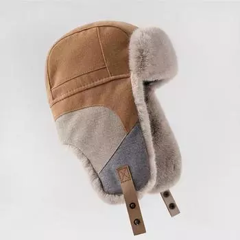 Шапка Lei Feng для активного отдыха, женская зимняя теплая защитная шапка для ушей, мужская велосипедная защита от холода, модная северо-восточная шапка 2025 года, новинка чёрный