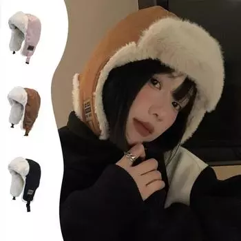 Шапка Lei Feng для женщин, зимняя с очень толстой защитой ушей, летная шапка для зимнего велоспорта, спорта на открытом воздухе, катания на лыжах, походов M56-58cm