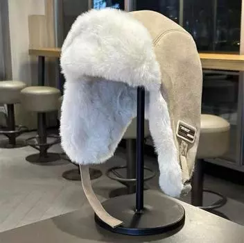 Шапка Lei Feng мужская и женская осенне-зимняя утолщенная теплая универсальная плюшевая защитная шапка для защиты ушей на открытом воздухе для велоспорта, катания на лыжах, альпинизма, северо-восточной шапки M56-58cm хаки