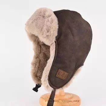 Шапка мужская и женская осенне-зимняя шапка Thunderbolt с подкладкой и утолщением, теплая, уличное утепленное меховое ухо-защитное ушное ухо One Size серый