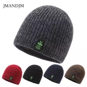 Шапка мужская зимняя теплая вязаная флисовая шерстяная шапка-пуловер утолщенная корейская защита ушей молодежная велосипедная мужская хлопковая шапка красный