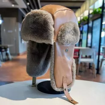 Шапка мужская зимняя велосипедная электромобильная теплая боги утолщенная хлопковая кепка детская ветрозащитная защита ушей зимняя кепка Lei Feng One Size серый