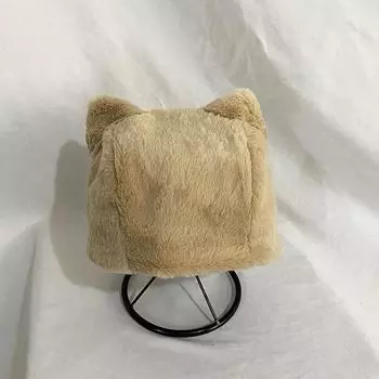 Шапка осень и зима милая панама теплая защитная шапка для ушей плюшевая панама зимняя шапка M56-58cm хаки