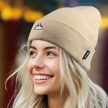 Шапка Осенняя шерстяная шапка Женская холодная шапка Вязаная шапка Ветрозащитная теплая защитная шапка для ушей Вязаная шапка Вышивка серый