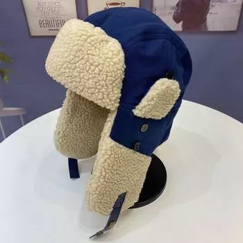 Шапка пилота Lei Feng, мужская зимняя утолщенная защитная парусиновая шапка для защиты глаз, женская теплая кашемировая ветрозащитная защитная шапка для защиты ушей, катание на лыжах