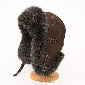 Шапка пилота Thunderbolt для мужчин и женщин, зимняя утолщенная защитная шапка из искусственной замши и норки, плюшевая шапка One Size бордовый