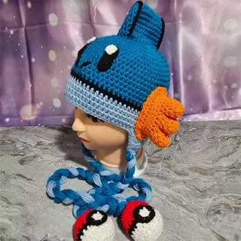 Шапка пряничного человечка, связанная вручную. Рождественская шапка пряничного человечка. Adult 57-59cm