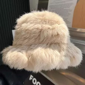 Шапка рыбака из натурального меха кролика для женщин, зимние теплые шапки из меха кролика, мягкие шапки из натурального меха кролика, женская модная меховая шапка 52-62CM