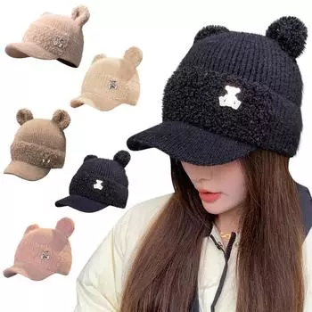 Шапка рыбака из однотонной овечьей шерсти, женская зимняя двухсторонняя шапка-ведро, универсальная, подчеркивающая лицо, маленькая, утолщенная, теплая, плюшевая шапка One Size бежевый