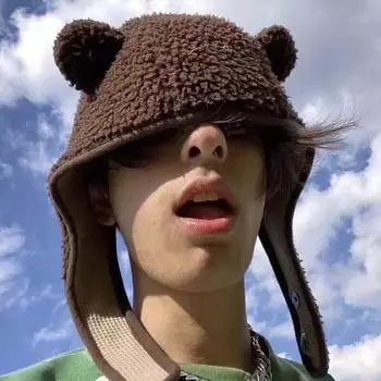 Шапка с капюшоном «Медвежьи ушки» Забавная шапка с капюшоном «Медвежьи ушки» Флисовая шапка-ушанка Шапка-ушанка кофейный