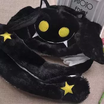 Шапка с подвижными ушами, забавная плюшевая шапка-призрак, унисекс, ушанки, подвижные уши, шапка для косплея на Хэллоуин для детей и взрослых красный