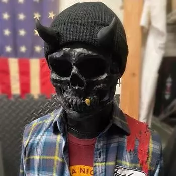 Шапка с рогами дьявола на Хэллоуин, мягкая вязаная шапочка, теплая, зимняя, осенняя, забавная, ветрозащитная, для дома и улицы, для защиты от холода, Skullies One Size