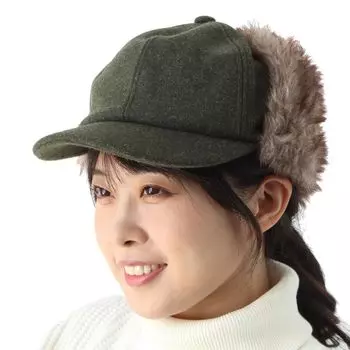Шапка с ушами, шапка с ушами, холодная горная вязаная шапка с защитой от холода, оливковая [regnuu] отвороты, отвороты, защита, скалолазание, женская шапка, кепка, оливковый
