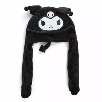 Шапка Sanrio Kuromi с подвижными ушами, подходит для окружности головы 56-60 см, черная 863408