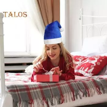 Шапка Санты с белым плюшевым шариком, рождественский праздничный костюм, мягкая бархатная рождественская шапка для рождественских вечеринок, семейных посиделок зелёный