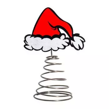 Шапка Санты Верхушка для Рождественской елки Красная Фетровая Шапка Санты Верхушка для Рождественской елки красный