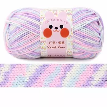 Шапка Шарф Сделай сам Вязание крючком Радужный цвет Ручная вязка Шерсть Шерсть Хлопковая пряжа Мягкий Молочный хлопок 03