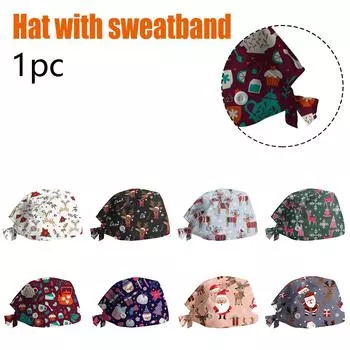 Шапка-скраб с пуговицами, пышная шляпа с лентой для женщин и мужчин One Size