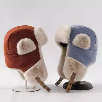 Шапка Thunderbird для мужчин и женщин на осень и зиму, теплая хлопковая шапка с защитой от ветра и холода, плюшевая локомотивная шапка One Size розовый