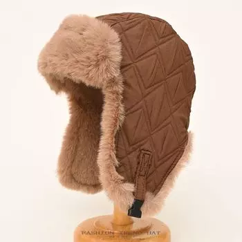 Шапка Thunderbolt для мужчин и женщин, зимняя, утепленная, теплая, для езды на велосипеде, ветрозащитная, для защиты ушей от холода, хлопковая шапка One Size коричневый