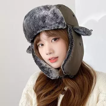 Шапка Thunderbolt для мужчин, зимняя, для езды на электромобиле, ветрозащитная, холодная, утолщенная, защита ушей, теплая, хлопковая, детская One Size серый