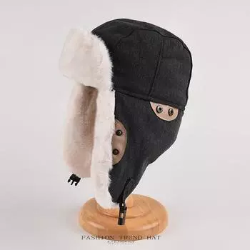 Шапка Thunderbolt, мужская зимняя утепленная защитная шапка для ушей, женская велосипедная хлопковая шапка, плюшевая кепка для локомотива, катание на лыжах One Size хаки