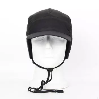 Шапка-траппер, кепка для холодной погоды, снега, мужские модные зимние теплые головные уборы для езды на велосипеде чёрный