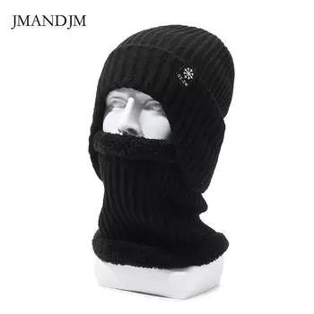 Шапка-ушанка Мужская зимняя бархатная утепленная шапка Для велоспорта на открытом воздухе Изготовленная из прочной пряжи, устойчивой к холоду Вязаная шапка Шерстяная шапка One size