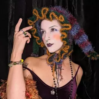 Шапка-ушанка с кошачьими ушками, связанная вручную Adult 57-59cm