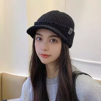 Шапка-ушанка шерстяная с защитой от холода, головной убор с капюшоном, термошапка, универсальная вязаная эластичная шапка на осень серый