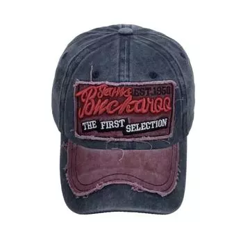 Шапка Весна/Лето Многослойная стираная бейсболка Вышитая повседневная бейсболка Adjustable чёрный