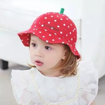 Шапка-ведро для новорожденных Joy Multi Strawberry Dot, Red Dot, корейские детские товары