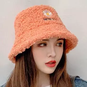 Шапка-ведро из искусственного ягненка, зимние теплые плюшевые бархатные шапки для женщин, женские утолщенные Панамы Боб, уличная рыбацкая шапка, шапки