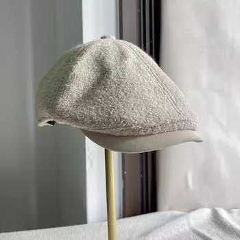 Шапка женская осень зима ретро газетчик шляпа универсальная кепка большой берет Adjustable M (56-60cm)