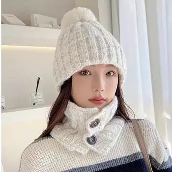 Шапка женская осенне-зимняя для верховой езды, ветрозащитная флисовая вязаная шапка, универсальная женская утолщенная защитная шапка для ушей, теплая шерстяная шапка One size