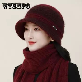 Шапка женская осенне-зимняя, утепленная, из искусственного меха кролика, вязаная, термобелье, для людей среднего и пожилого возраста, утолщенная, для защиты ушей, для езды на велосипеде, шерстяная шапка only hat