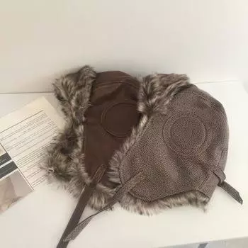 Шапка женская зимняя флисовая утолщенная зимняя теплая электромобильная езда на открытом воздухе защита ушей северо-восточный холод шапка Lei Feng мужская M56-58cm чёрный