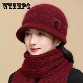 Шапка женская зимняя из искусственного меха кролика теплая шерстяная шапка защита ушей защита от холода утолщенная вязаная шапка шапка-тазик Single hat