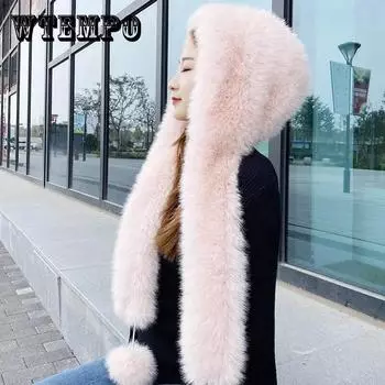 Шапка женская зимняя из искусственного меха лисья меховая шапка толстая теплая русская снежная шапка One size